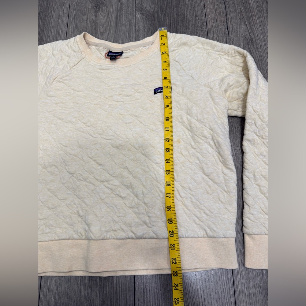 Patagonia Women’s Organic Cotton Quilt Crew Sweatshirt Sz L FLAW! - Picture 3 of 7